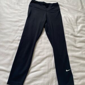 Nike Women's Black Leggings with White Swoosh